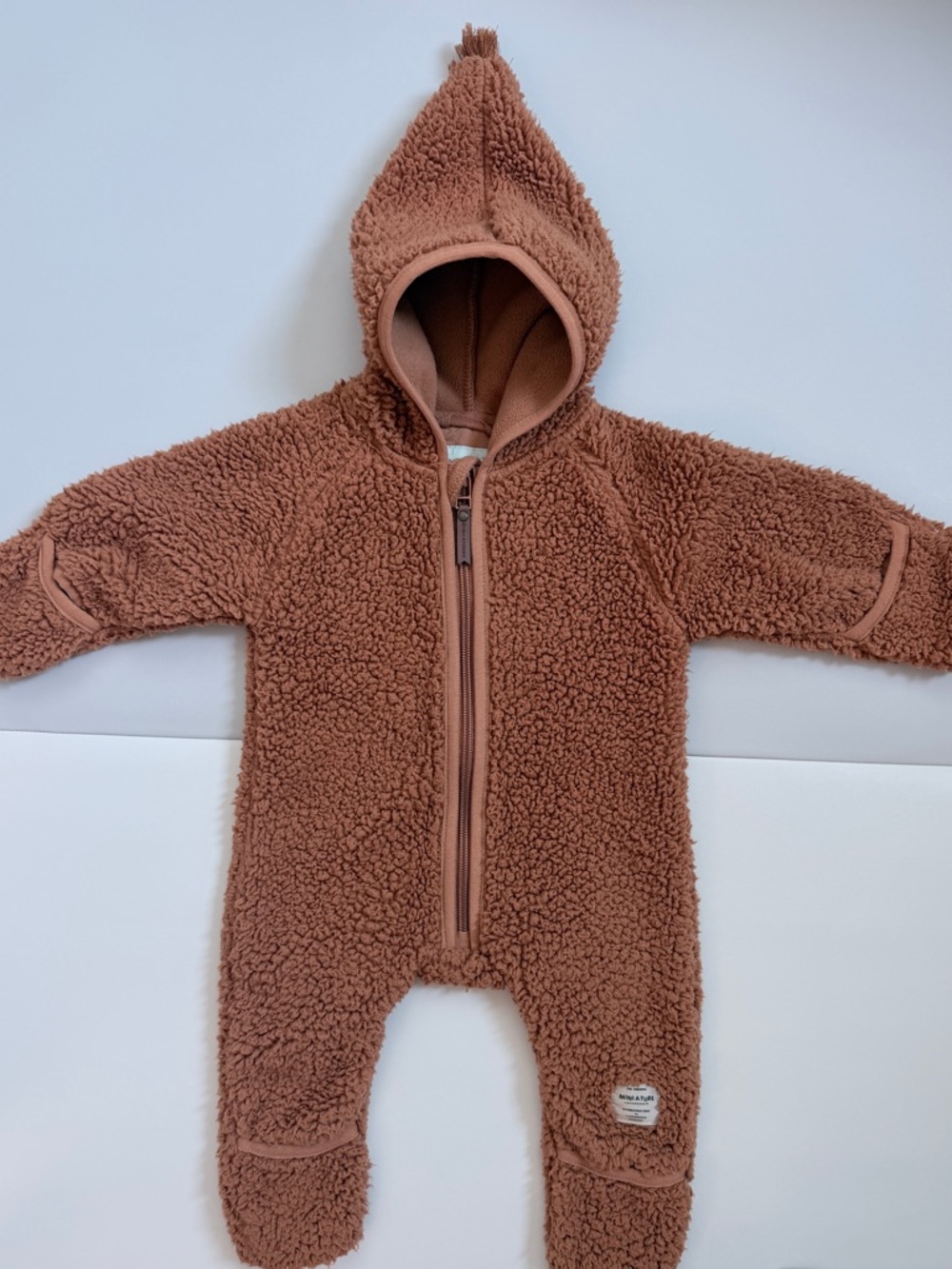 Mini A Ture teddy fleece onesie in size 74